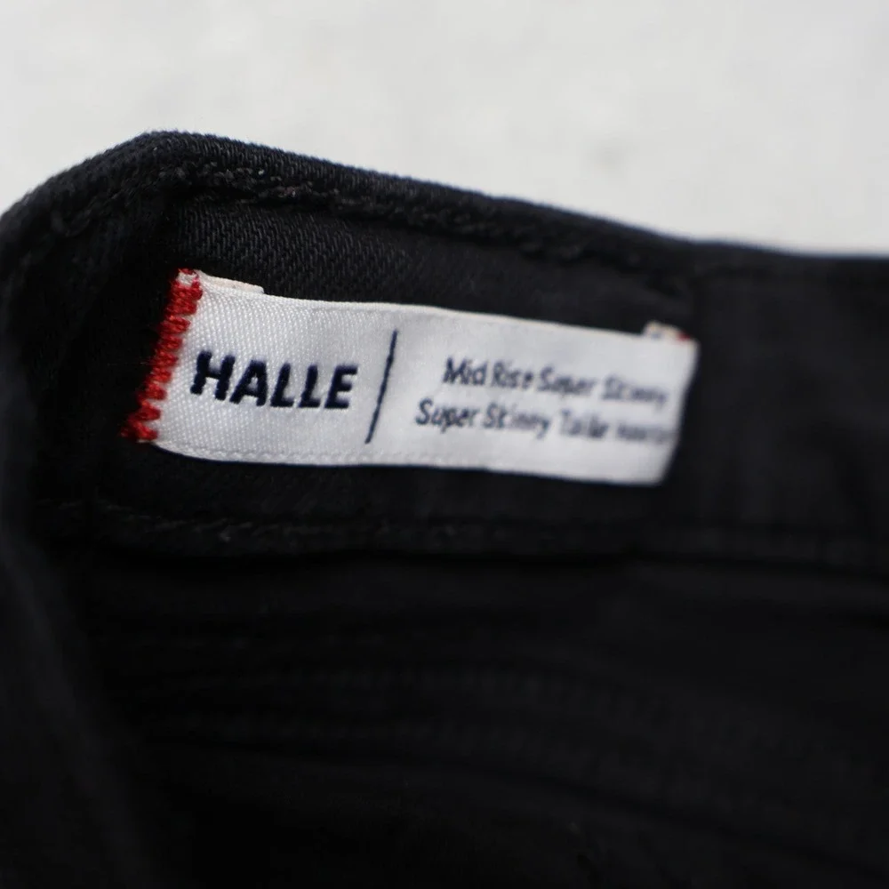 True Religion Jeans Mens 28x29 Black Halle‎ Mid Rise Super Skinny Denim Casual